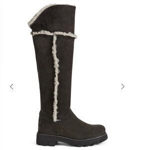 LA CANADIENNE
Tamy Suede And Shearling Knee-High Boots